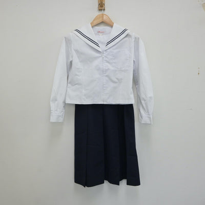 【中古】福島県 福島県郡山市立第三中学校 女子制服 3点（セーラー服・スカート）sf018752