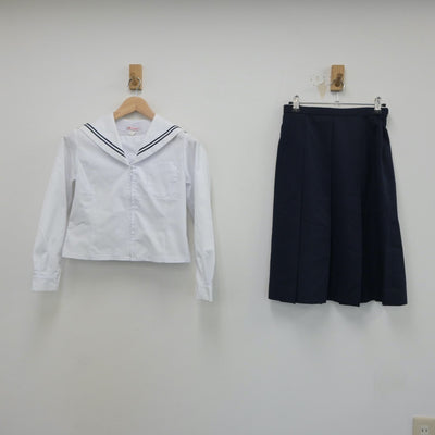 【中古】福島県 福島県郡山市立第三中学校 女子制服 3点（セーラー服・スカート）sf018752