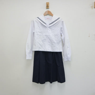 【中古】福島県 福島県郡山市立第三中学校 女子制服 2点（セーラー服・スカート）sf018753