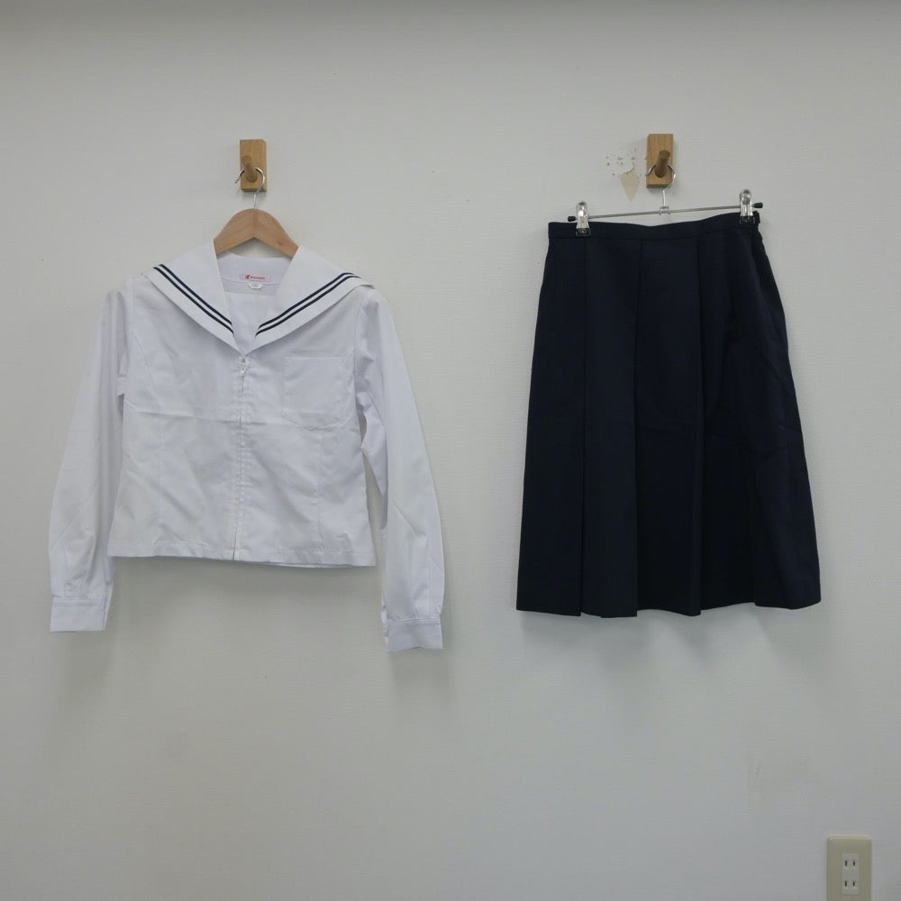 【中古】福島県 福島県郡山市立第三中学校 女子制服 2点（セーラー服・スカート）sf018753