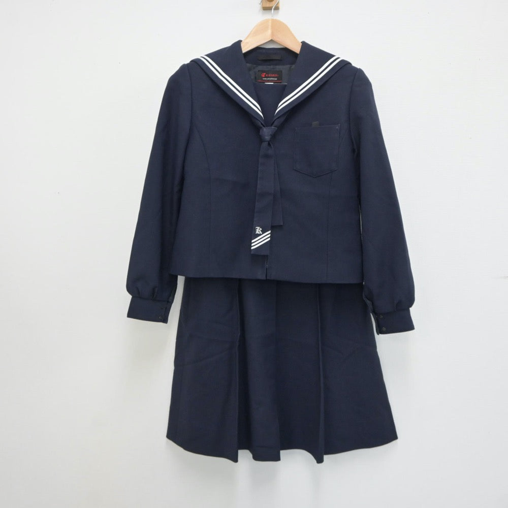 【中古】福島県 福島県郡山市立第三中学校 女子制服 2点（セーラー服・スカート）sf018754