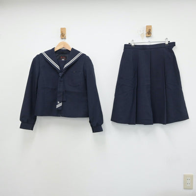 【中古】福島県 福島県郡山市立第三中学校 女子制服 2点（セーラー服・スカート）sf018754