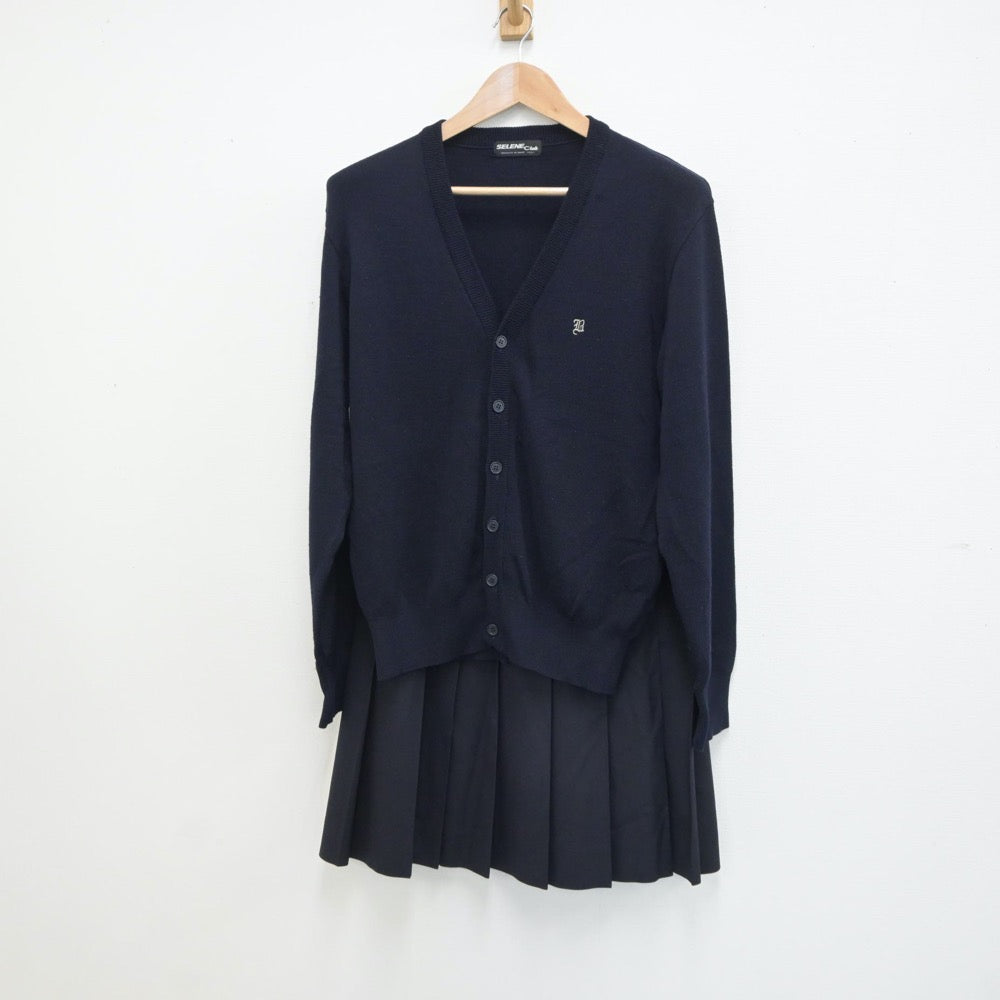 【中古】新潟県 新潟市立万代高等学校 女子制服 2点（ニット・スカート）sf018757