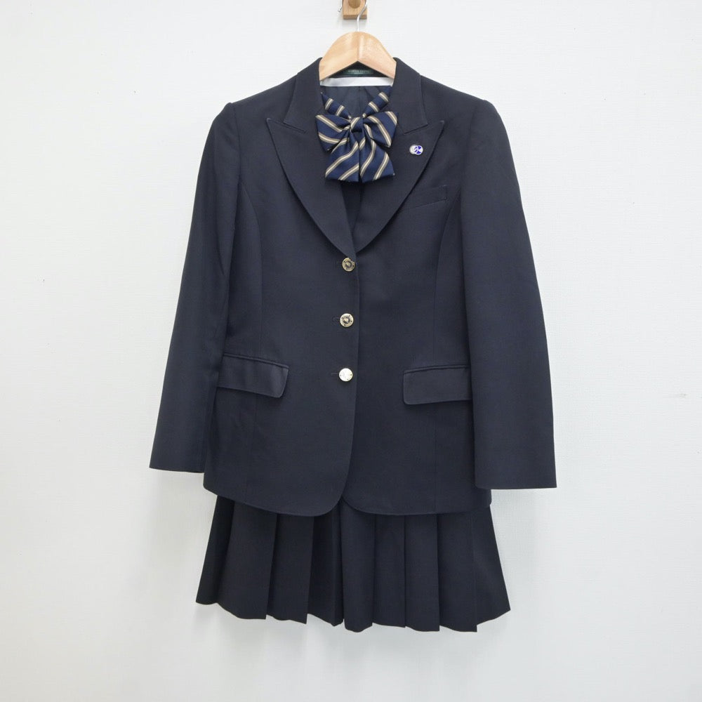 【中古】新潟県 新潟市立万代高等学校 女子制服 4点（ブレザー・ニット・スカート）sf018759