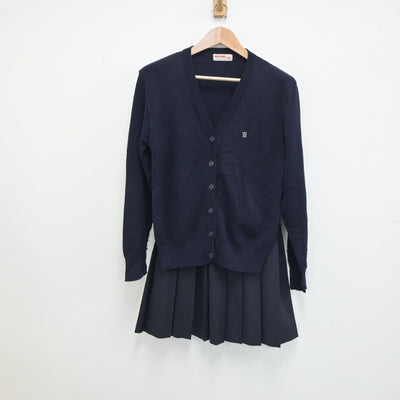 【中古】新潟県 新潟市立万代高等学校 女子制服 4点（ブレザー・ニット・スカート）sf018759