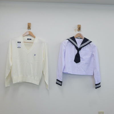 【中古】東京都 和洋国府台女子高等学校 女子制服 3点（セーラー服・ニット）sf018766