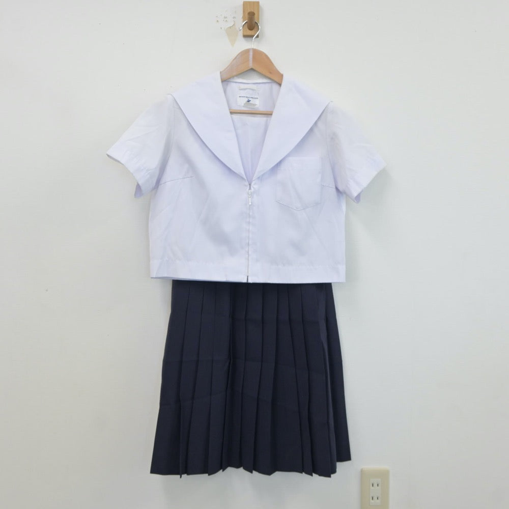 【中古】愛知県 名塚中学校 女子制服 3点（セーラー服・スカート）sf018778