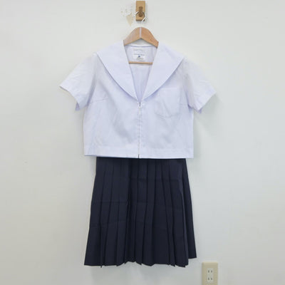 【中古】愛知県 名塚中学校 女子制服 3点（セーラー服・スカート）sf018778