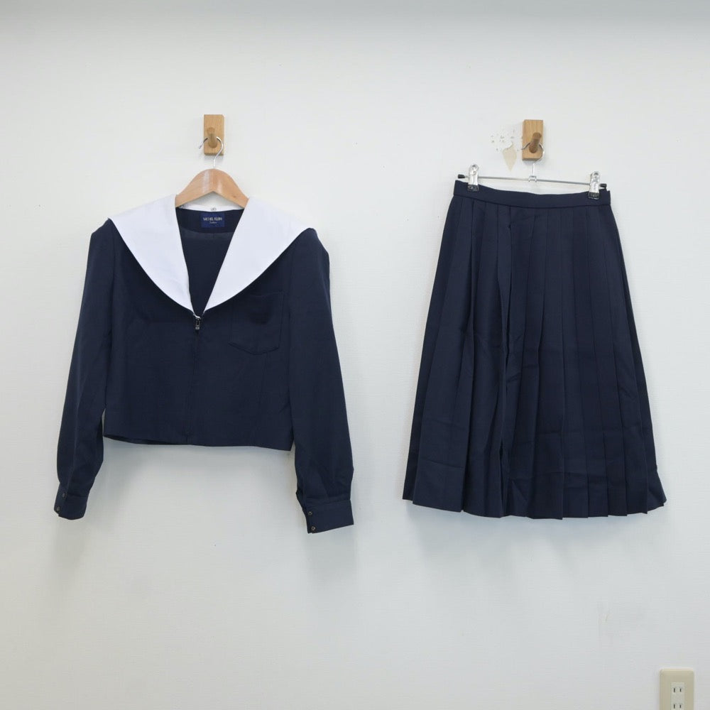 【中古】愛知県 名塚中学校 女子制服 2点（セーラー服・スカート）sf018779