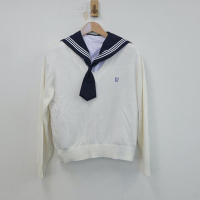 【中古】東京都 和洋国府台女子高等学校 女子制服 3点（セーラー服・ニット）sf018786