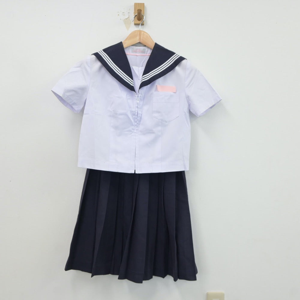 【中古】大分県 駅川中学校 女子制服 2点（セーラー服・スカート）sf018802