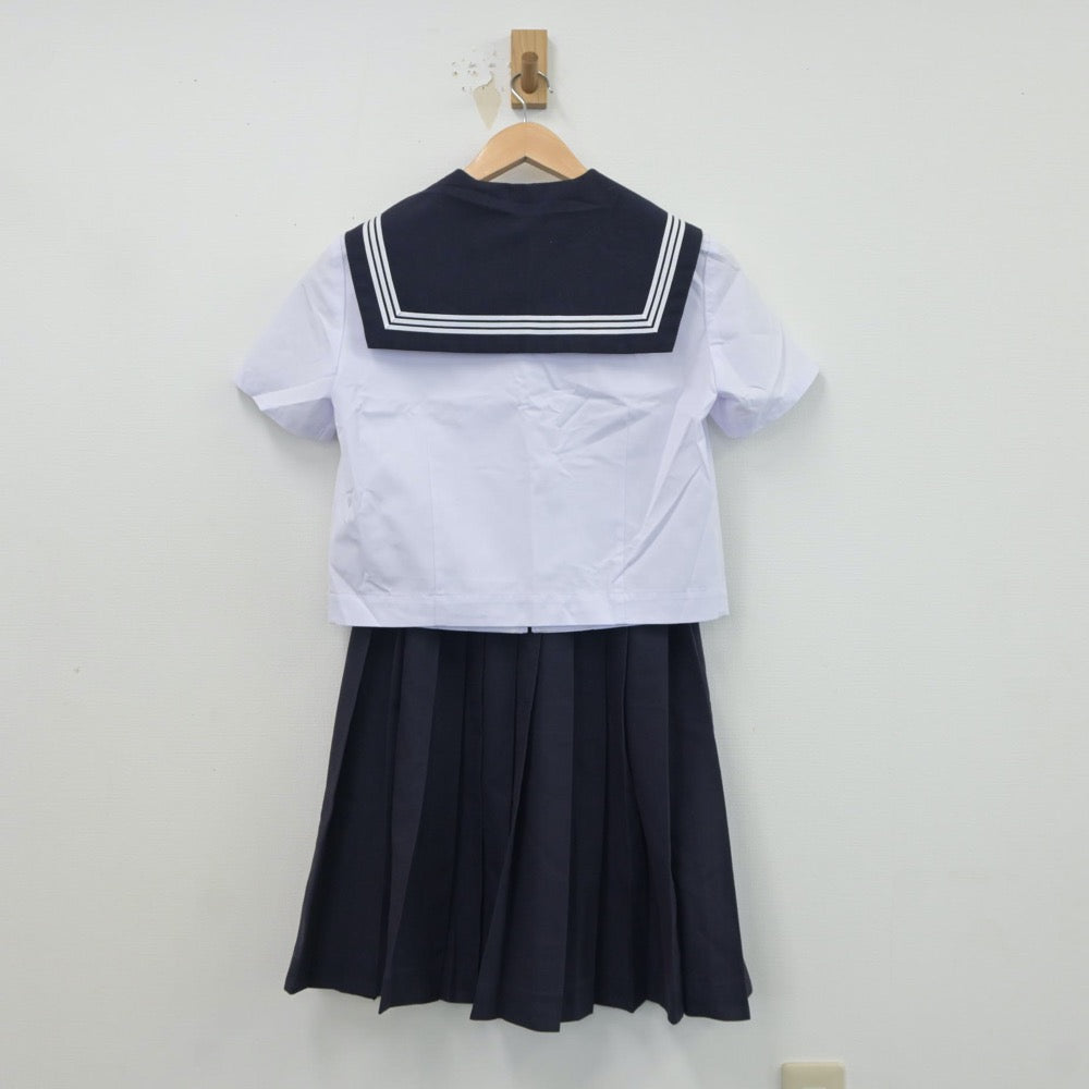 【中古】大分県 駅川中学校 女子制服 2点（セーラー服・スカート）sf018802