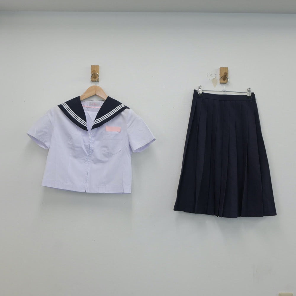 【中古】大分県 駅川中学校 女子制服 2点（セーラー服・スカート）sf018802