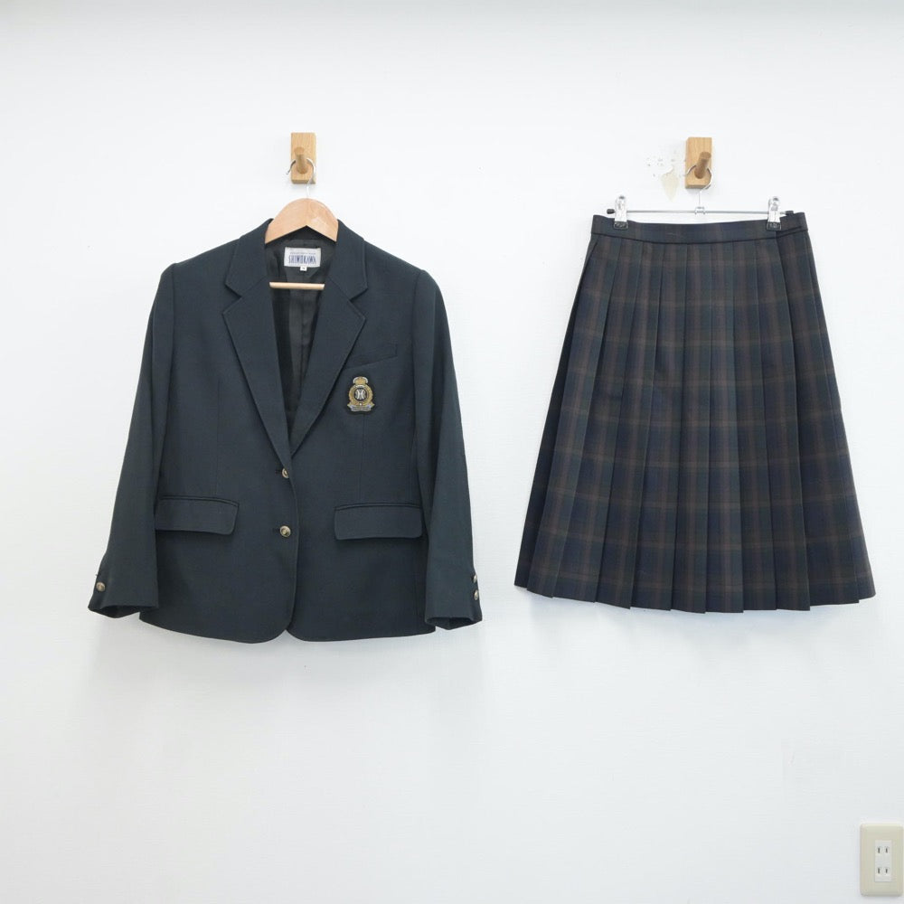 【中古】兵庫県 播磨南高等学校 女子制服 3点（ブレザー・ニット・スカート）sf018806