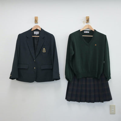 【中古】兵庫県 播磨南高等学校 女子制服 3点（ブレザー・ニット・スカート）sf018806