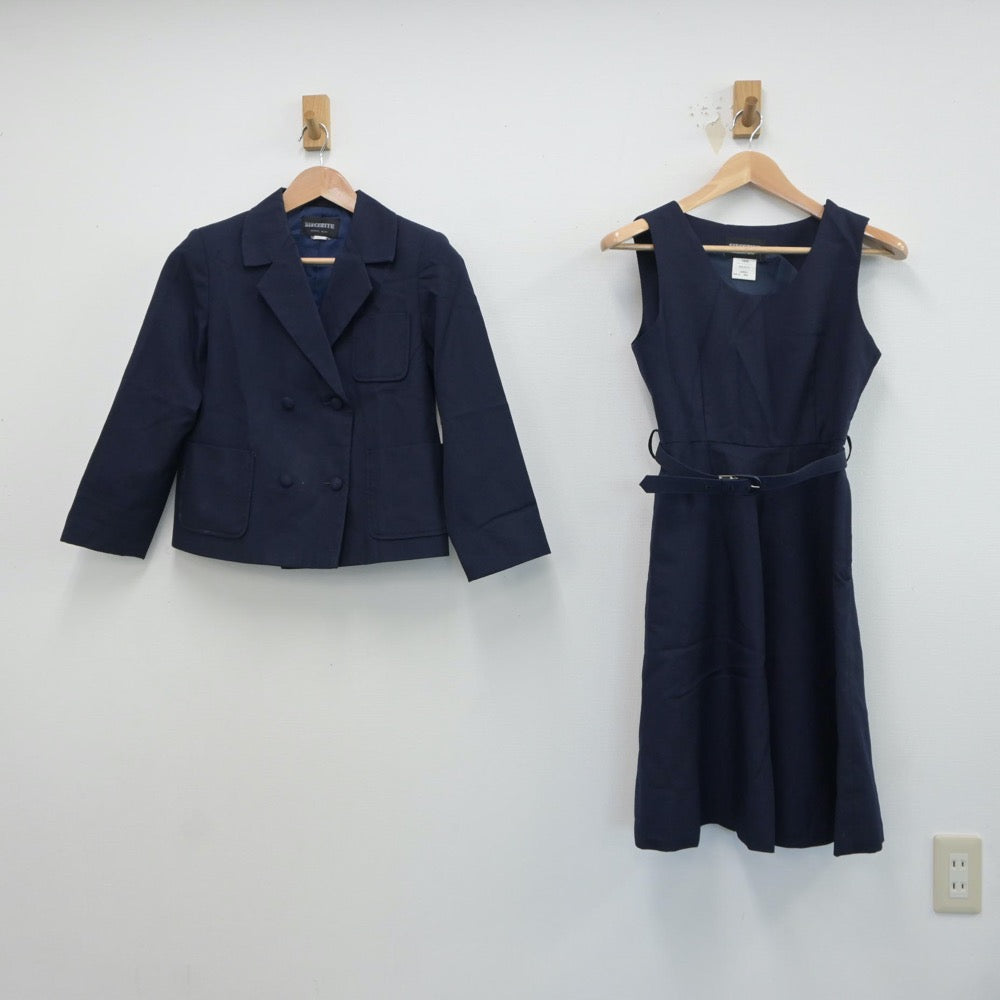 【中古】広島県 広島大学附属中学校 女子制服 2点（ブレザー・ジャンパースカート）sf018810