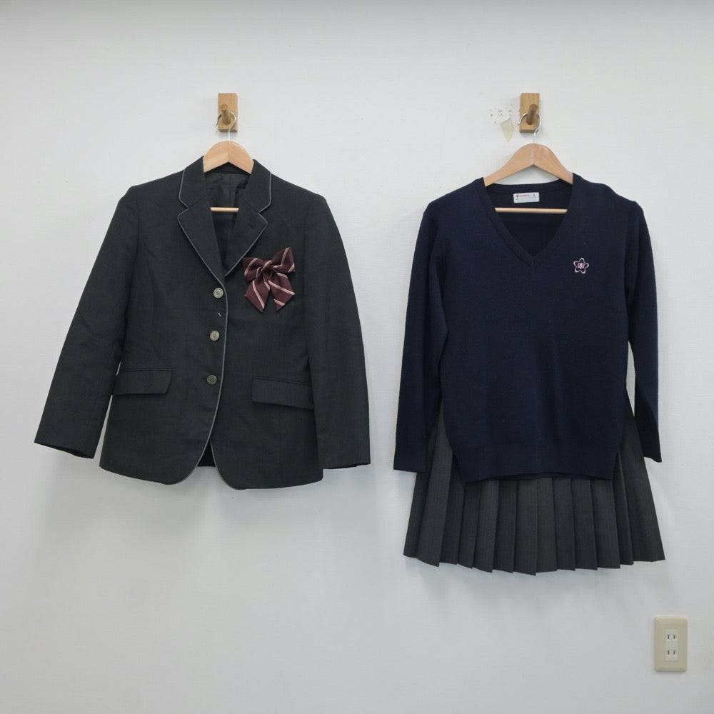 【中古】東京都 用賀中学校 女子制服 4点（ブレザー・ニット・スカート）sf018813