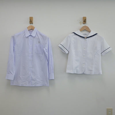 【中古】鹿児島県 樟南高等学校 女子制服 2点（セーラー服・シャツ）sf018822