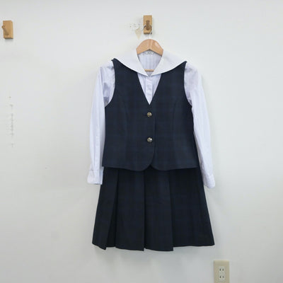 【中古】神奈川県 東海大学付属相模高等学校 女子制服 3点（シャツ・ベスト・スカート）sf018824