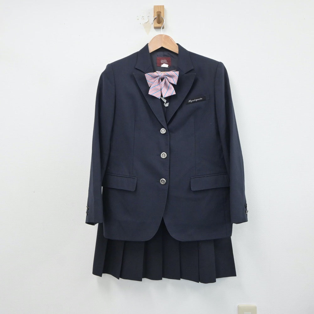 【中古】京都府 京都西山高等学校 女子制服 4点（ブレザー・スカート）sf018825