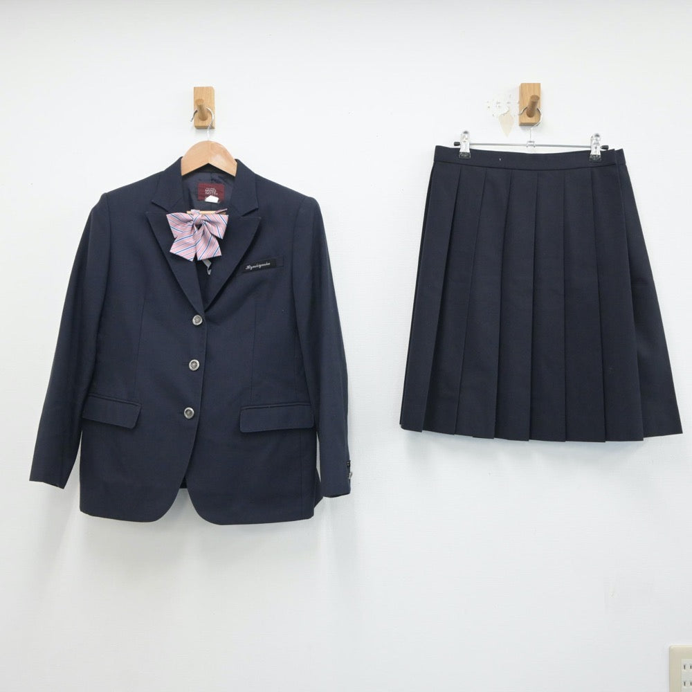 【中古】京都府 京都西山高等学校 女子制服 4点（ブレザー・スカート）sf018825