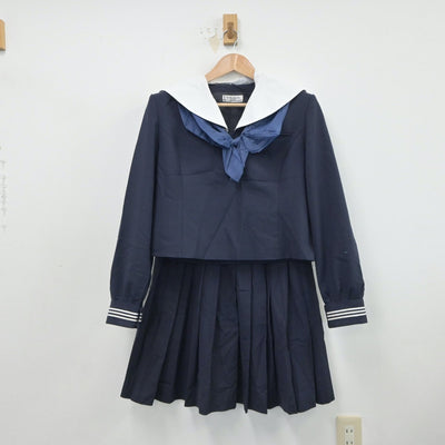 【中古】栃木県 栃木商業高校 女子制服 3点（セーラー服・スカート）sf018833