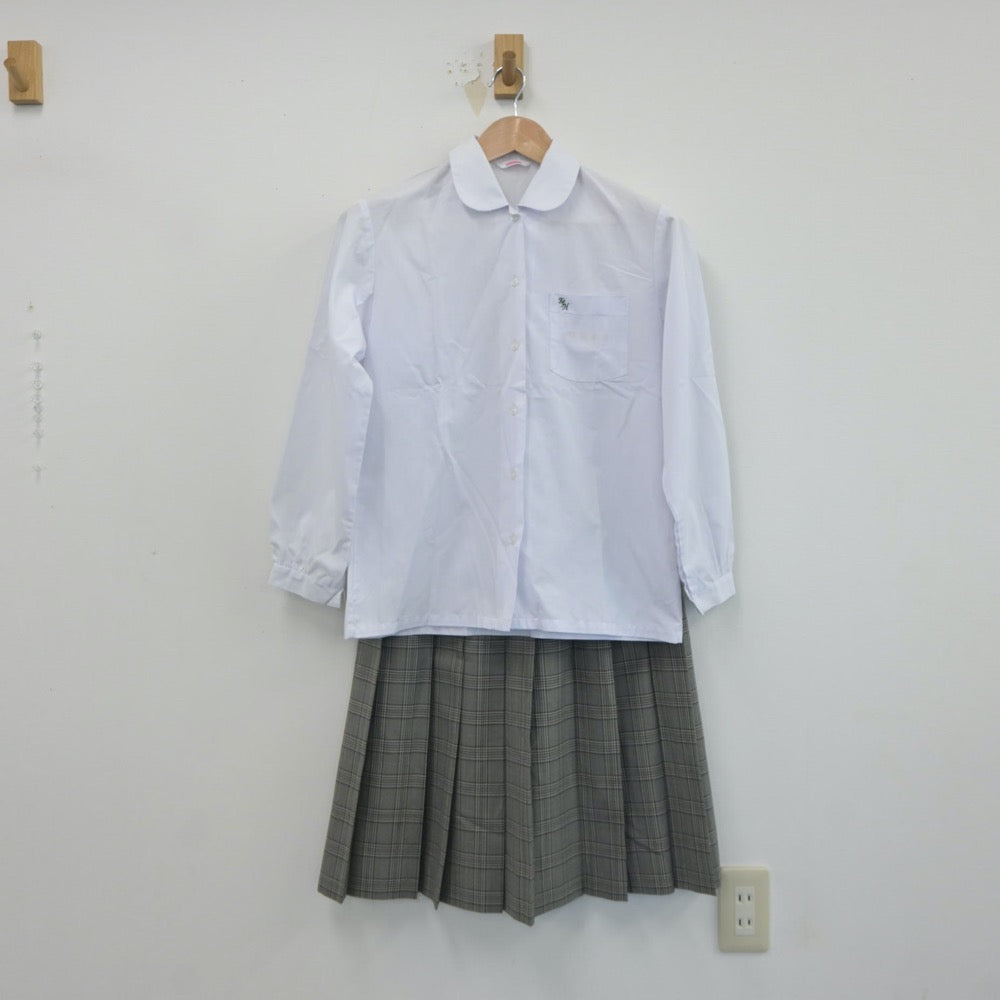 【中古】栃木県 桑中学校 女子制服 2点（シャツ・スカート）sf018840