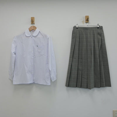 【中古】栃木県 桑中学校 女子制服 2点（シャツ・スカート）sf018840