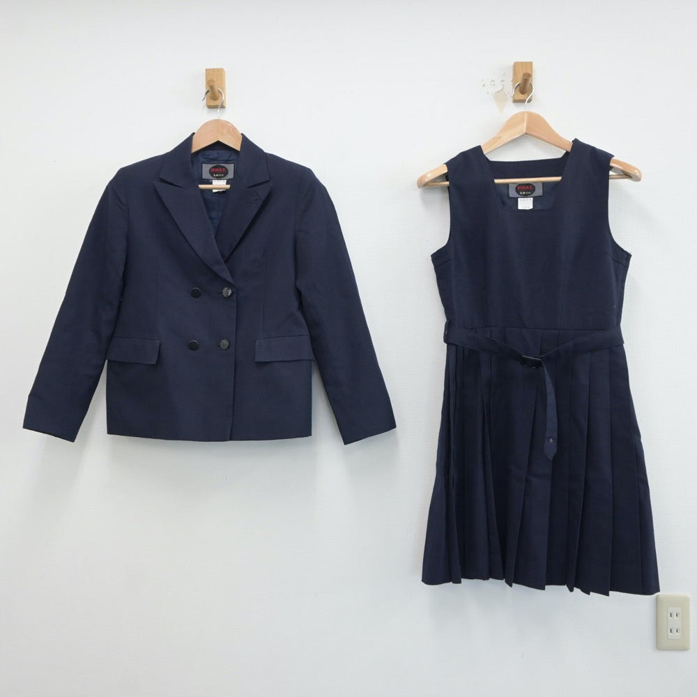 【中古】神奈川県 横浜平沼高等学校 女子制服 2点（ブレザー・ジャンパースカート）sf018845