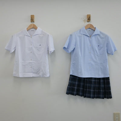 【中古】福岡県 古賀竟成館高等学校 女子制服 3点（シャツ・スカート）sf018847