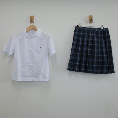 【中古】福岡県 古賀竟成館高等学校 女子制服 3点（シャツ・スカート）sf018847