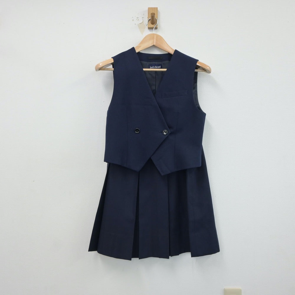 【中古】大阪府 大手前高等学校 女子制服 2点（ベスト・スカート）sf018857