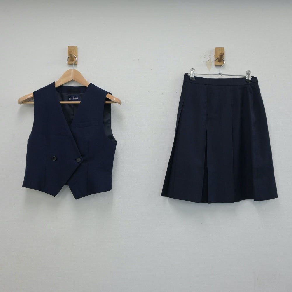 【中古】大阪府 大手前高等学校 女子制服 2点（ベスト・スカート）sf018857