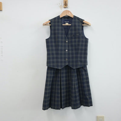 【中古】群馬県 桐生工業高等学校 女子制服 3点（ベスト・ニット・スカート）sf018863