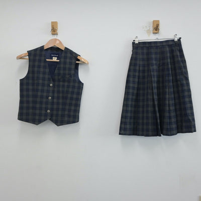 【中古】群馬県 桐生工業高等学校 女子制服 3点（ベスト・ニット・スカート）sf018863