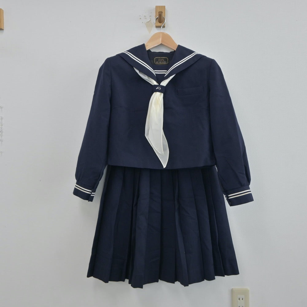 【中古】群馬県 笠懸中学校 女子制服 3点（セーラー服・スカート）sf018864