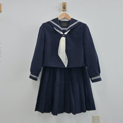 【中古】群馬県 笠懸中学校 女子制服 3点（セーラー服・スカート）sf018864