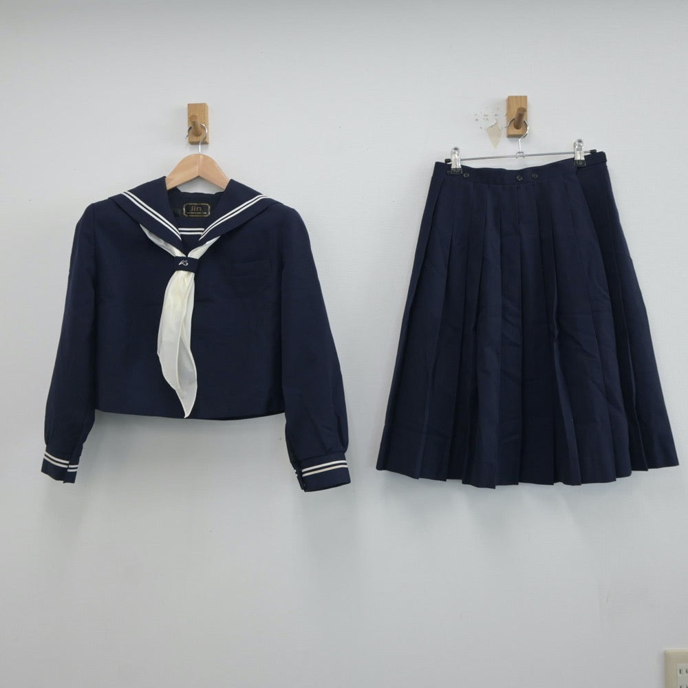 【中古】群馬県 笠懸中学校 女子制服 3点（セーラー服・スカート）sf018864