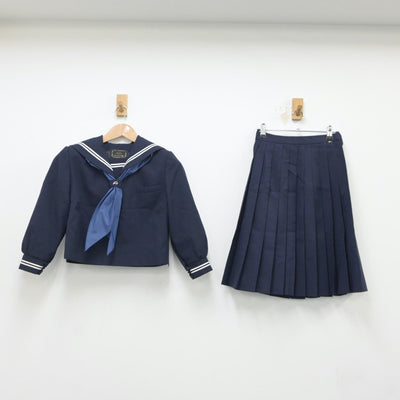 【中古】群馬県 笠懸中学校 女子制服 3点（セーラー服・スカート）sf018865