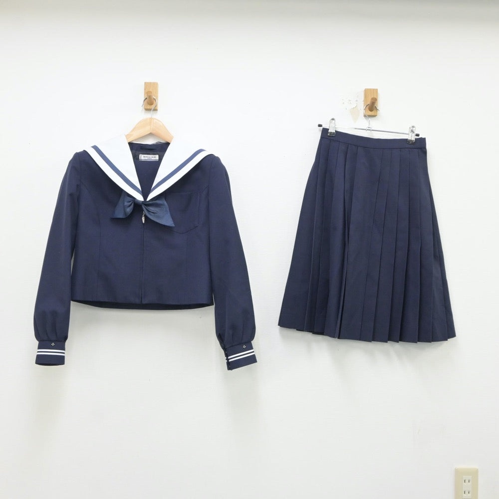 【中古】静岡県 清水第一中学校 女子制服 3点（セーラー服・スカート）sf018875