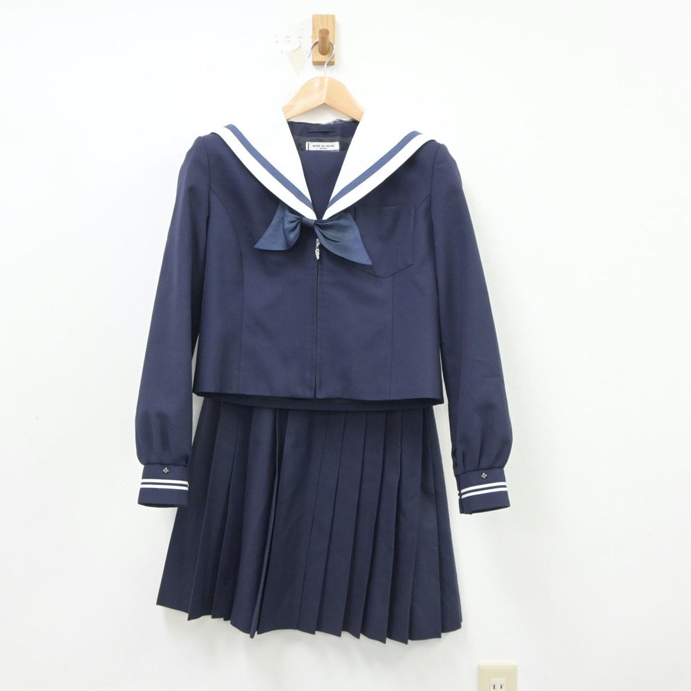 【中古】静岡県 清水第一中学校 女子制服 3点（セーラー服・スカート）sf018876