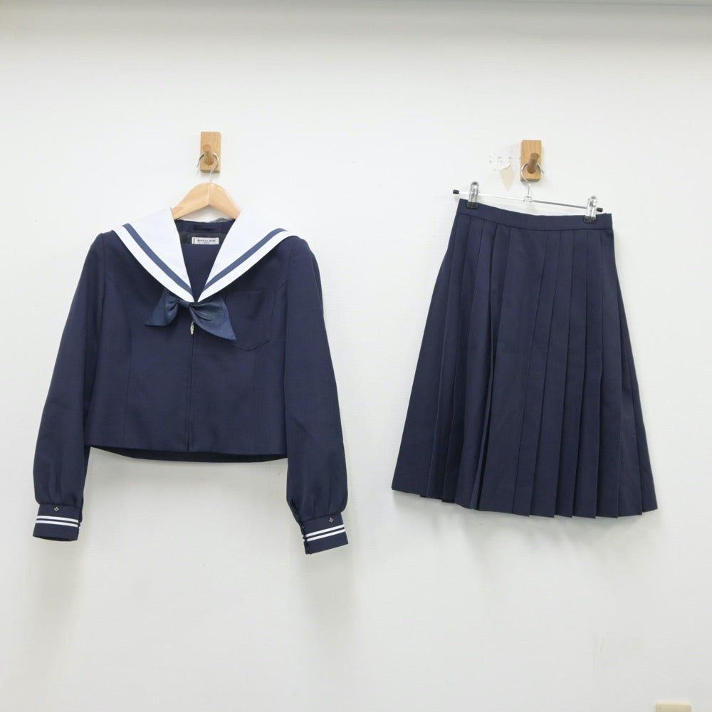 【中古】静岡県 清水第一中学校 女子制服 3点（セーラー服・スカート）sf018876