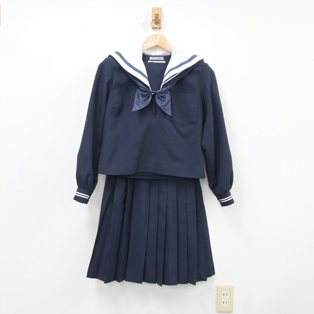 【中古】静岡県 清水第一中学校 女子制服 3点（セーラー服・スカート）sf018877