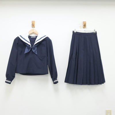 【中古】静岡県 清水第一中学校 女子制服 3点（セーラー服・スカート）sf018877