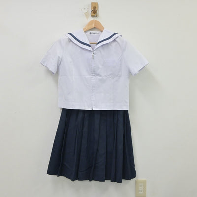 【中古】静岡県 清水第一中学校 女子制服 2点（セーラー服・スカート）sf018879