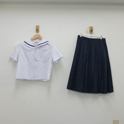 【中古】静岡県 清水第一中学校 女子制服 2点（セーラー服・スカート）sf018879