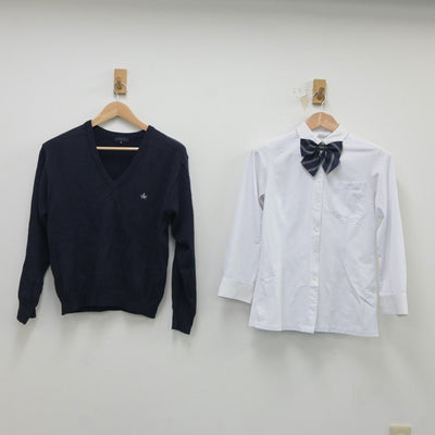 【中古】福岡県 自由ヶ丘高等学校 女子制服 3点（シャツ・ニット）sf018895