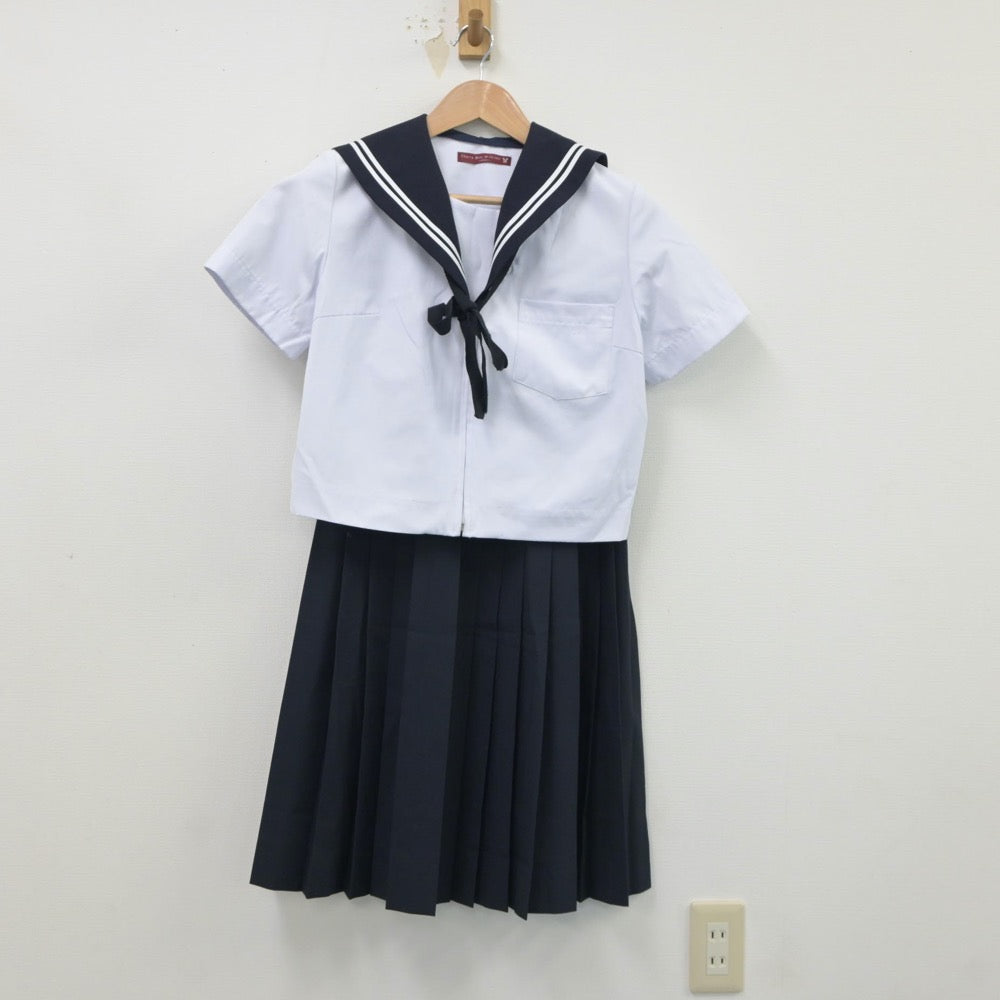 【中古】愛知県 一柳中学校 女子制服 4点（セーラー服・スカート）sf018901