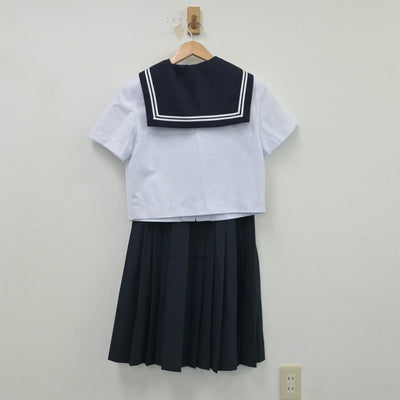 【中古】愛知県 一柳中学校 女子制服 4点（セーラー服・スカート）sf018901