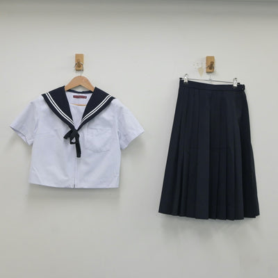 【中古】愛知県 一柳中学校 女子制服 4点（セーラー服・スカート）sf018901